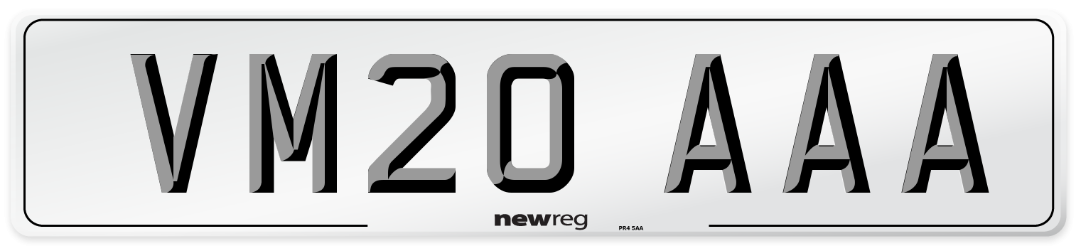 VM20 AAA Number Plate from New Reg